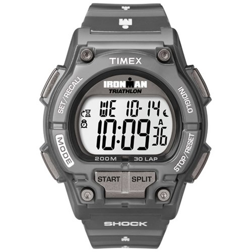 Timex Men's IRONMAN T5K477 Grey Resin Quartz Watch with Grey Dial