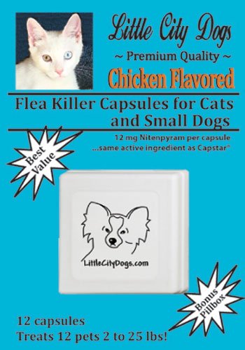 Flea Killer Capsules for Cats and Small Dogs - 12 Mg Nitenpyram Per Capsule ...Same Active Ingredient As Capstar® - 12 Capsules Treats 12 Pets 2 to 25 lbs