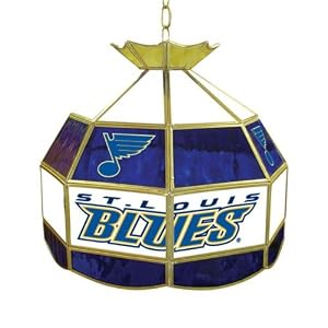Trademark NHL St. Louis Blues stained glass Tiffany lamp - 16-inch diameter