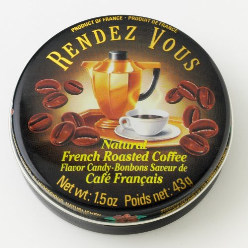 Rendez Vous Roasted Coffee All Natural Hard Candy, 1.5-Ounce. Round Tins (Pack of 24) by Hard Candy