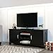 Walker Edison Traditional Wood Universal TV Stand Cabinet Doors and Open Shelves for TV's up to 64