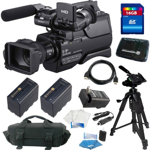 Sony HXR-MC2000U - Camcorder - High Definition - widescreen - 4.2 Mpix - optical zoom: 12 x + (2Pcs) Original Sony NP-F970 L-series Info-Lithium Battery 2 Pack (7.2v, 6600mAh) + 16GB Power Accessory Kit