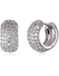 .925 Sterling Silver Hinge with Notched Post Cubic-Zirconia Earrings