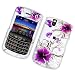 RIM BlackBerry Tour 9630 & Tour2 9650 Verizon/Sprint Snap-on Protector Hard Case Image Cover "Artistic Purple Flowers" Design