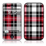 Red Plaid Design Protector Skin Decal Sticker for Apple 3G iPhone / iPhone 3GS 3G S
