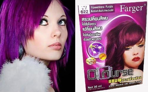 Hair COLOUR Dye Shampoo Permanent Farger Purple Violet No Hydrogen Peroxide