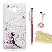 Galaxy Grand Prime Case,G530H Case - Mavis's Diary 3D Handmade Pink Butterfly Fairy with Bling Crystal Diamond Clear PC Cover for Samsung Galaxy Grand Prime(G5308 G530) & Flower Dust Plug&Stylus Pen