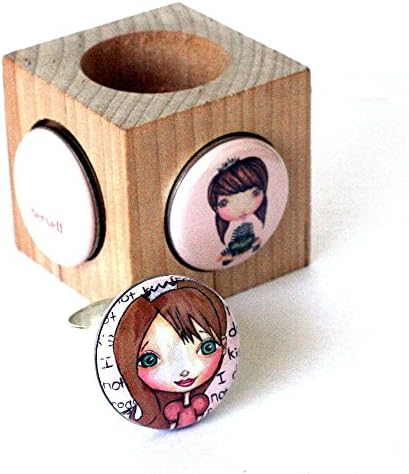 Princess Ring with 3 Magnetic Interchangeable Lids - In Wood Storage Cube - This Princess Saves Herself - Hammered Metal, Adjusts to Fit