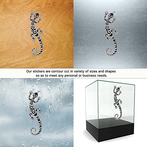 Vinyl Sticker Decals Lizard Gecko Tribal Surf Style Sports Bike tree frog primal waves (15 X 4,65 Inches) Fully Waterproof Printed vinyl sticker
