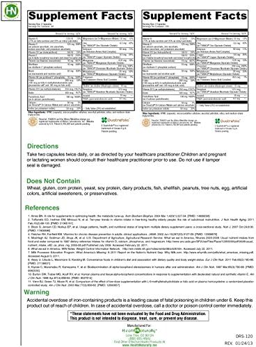 MultiMax without Iron - 120 Vegetable Capsules | Hypoallergenic | Folate as a Blend of Quatrefolic (5-MTHF) and Folic Acid | Patented Albion TRAACS Chelated Mineral Complexes | Soy Free | Dairy-and Gluten Free | Non-GMO | Pharmaceutical Grade