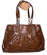 Authentic Coach Ashley Embossed Exotic Leather Carryall Satchel Bag 17661 Chestnut