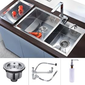 Buy 30 inch Undermount Stainless Steel Kitchen Sink (Double bowl) by LITB now!