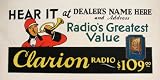 1920's Clarion Floor Model Antique Radio Vintage Antique Advertising Poster