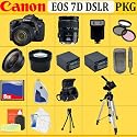 Canon EOS 7d 18mp SLR Digital Camera (Includes Manufacturer's Supplied Accessories) with 28-135mm USM Is Lens + Huge Accessories Package Including Wide Angle Macro Lens + 2x Telephoto + 3 Pc Filter Kit + 8gb Compact=