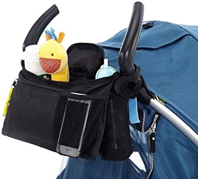 Stroller Organiser for Baby organizer, Baby Accessories, Stroller Diaper bag , Adjustable fit most strollers by iManson (Black)