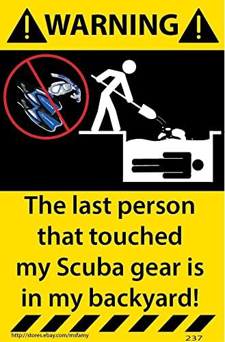 Scuba Warning Sticker Decal 237