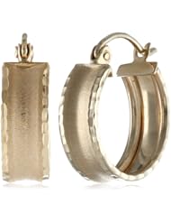 14k Yellow Gold 5mm Matte Hoop Earrings
