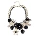 Zhenhui Women Gold Chain Crystal Flowers Charm Pendant Big Chunky Bib Statement Necklace for Clothing