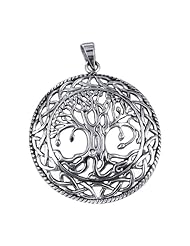 Mystic Bloom Celtic Tree of Life Sterling Silver Pendant