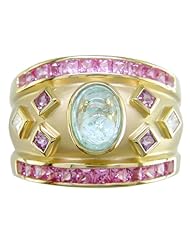 18KT Mozambique Paraiba, Pink Sapphire & Diamond Cigar Band