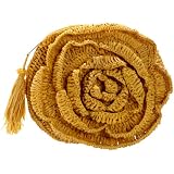 Mar Y Sol Maybelle Crochet Raffia Rose Clutch