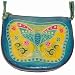 Designer Genuine Leather Messenger Bag(butterfly Pattern,blue)