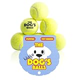 Dog Tennis Balls - 6 Small, High Quality, Tennis Balls - The Little Dog's Balls - Small Dog Balls, Small Dog Ball, Dog Toy for Puppies, Small Dogs or Cute Cats. For Puppy Exercise, Puppy Play, Small Dog Play, Puppy Training and Fetch. For a Smaller Mouth and Too Small for Chuckit Launchers, No Squeaker, the King Kong of Little Dog Balls! Woof Woof:)