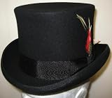 New Mens Black Top Hat - 100% Wool, Extremely Stylish, Very High Quality!