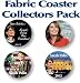 Four Sarah Palin Going Rouge Collectors Fabric Coasters Pack 4" Coasters with Rubber Backing