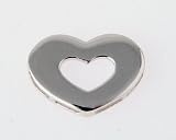 Rhodium Plate Plain Heart Pendant