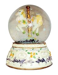 Home: Carousel Horse Water Globe, Small Snow Globe with Glitter The Best Carousel Gift.