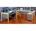 Natural Finish Glass Top L Shape Desk Office Line Collection by Studio RTA - OFG-LD1094