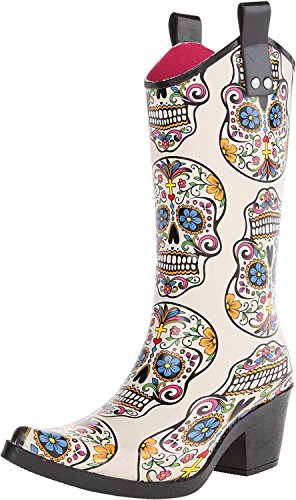 Blazin Roxx Ladies Roxy Sugar Skull Snip Toe Rain Boot