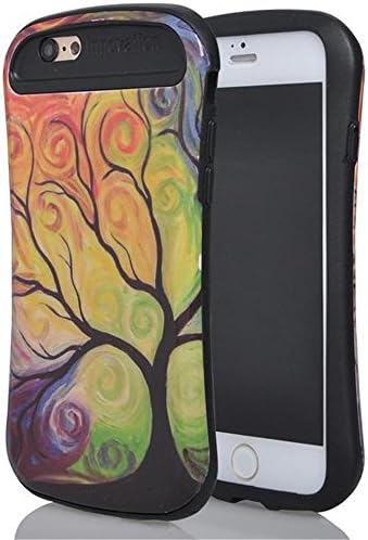 Uhope(TM) iPhone 6 4.7 inch case-2in1 Water stick and shape of a small pretty waist design Case for iphone 6,Hard PC and inner Soft Silicon 2 in 1 Carrying Cover for Apple iPhone 6- colorful tree pattern(inner black)