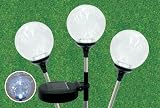 Solar Cracked Glass Globe 3pack with Bright White LED