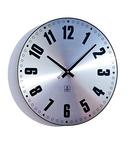 14 Wall Clock w/Aluminum Dome Glass