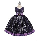 Girls 1/2-11/12 Formal Party Taffeta Dress with Sequins
