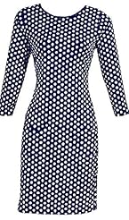 Elbow Length Sleeves Cotton Dots Print  Dress