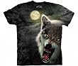 Night Breed Wolf T-Shirt by The Mountain Evolution Tee 100% Cotton Fitted Short Sleeve Shirt fits Teens & Adults