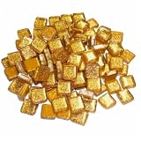 Soft-Glassteine ca. 215 Mosaiksteine Glitter Effekt 10mm Kupfer