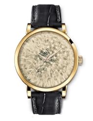 SPRAWL Aanalog Fashion Series Gold Ladies Watches of Genuine Black Leather Strap,Unique Wrist Watch for Women Girls Designed with Dandelion