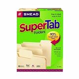 Smead SuperTab File Folders, Letter Size, 11 Point, 1/3 Cut Tab, Manila, 100 Per Box (10301)
