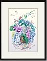 Black Framed/Matted Print 17x23, Flower Arrangement