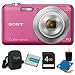 Sony DSCW710 16 MP 2.7-Inch LCD Digital Camera Pink Kit