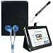 Proffesional Office Portfolio with Horizontal stand, Melrose Leather Horizontal Flip iPad Case for the Apple iPad Wifi / 3G Model 16GB, 32GB, 64GB with Extra Pocket for Miscellaneous Accessories + Includes a eBigValue (TM) Determination Hand Strap Key Chain + Hi-Fi Noise – Reducing Ear Buds Earphones for iPad 3.5 mm Jack
