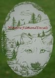 Wolf Scene Etched Window Decal Vinyl Glass Cling - 10.5 x 16