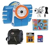 FisherPrice Kid-Tough Video Camera - Blue with 2GB Accessory Bundle and Free Toy For Boys