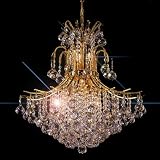 Contour Design 9-Light 23 Gold or Chrome Chandelier with European or Swarovski Crystals SKU# 11108