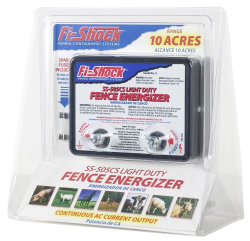 Fi-Shock SS-505CS AC Powered Fused Light Duty Electric Fence Energizer 10 Acre Range