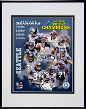 Buy Seattle Seahawks 2007 AFC West Division Champions Double Matted 8 x 10 Photograph in Black Anod by Photo File